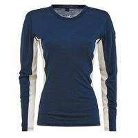 Les Arcs W  Noelle Wool Trøye M Tynn og myk merinoulltrøye - Navy