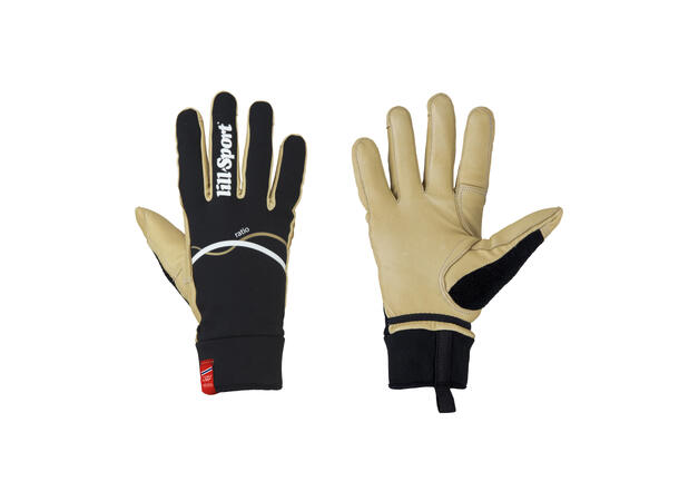Lill-Sport Ratio Gold 7 Fôret racinghanske med skinn - Black 