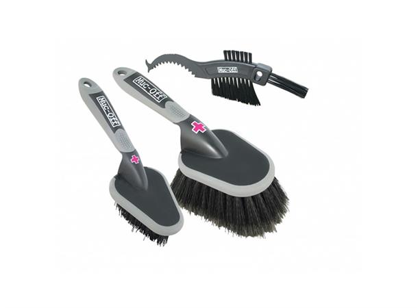 Muc-Off 3x Brush Set Premium børstekit Gjør sykklevasken enklere