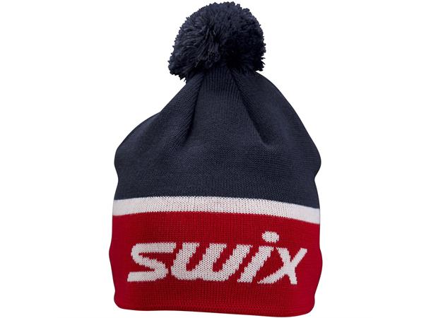 Swix Surmount Beanie 56 Lue i merino ullblanding - Norwegian Mix