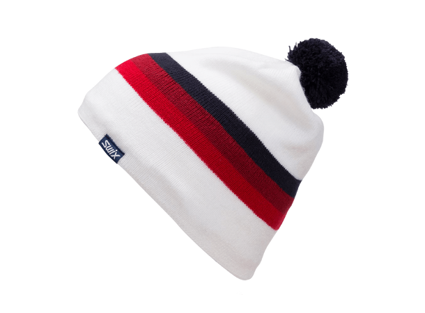 Swix Marka Beanie Jr OS Fin og varm lue til junior - SnWht/Red 