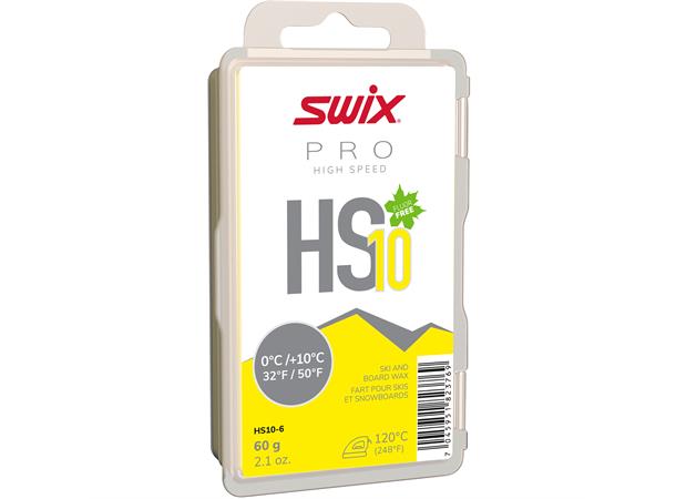Swix HS10 Gul glider, 0°C/+10°C, 60g Fluorfri glider til trening/konkurranse 