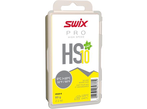 Swix HS10 Gul glider, 0°C/+10°C, 60g Fluorfri glider til trening/konkurranse