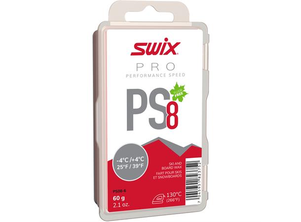 Swix PS8 Rød glider, -4°C/+4°C, 60g Fluorfri glider til tur/trening 