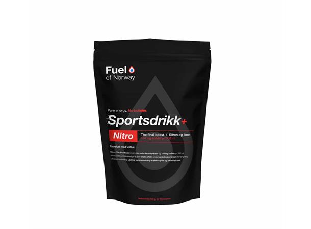 Fuel of Norway Nitro Sportsdrikk 0,5kg Høyenergi sportsdrikk med koffein Sitron