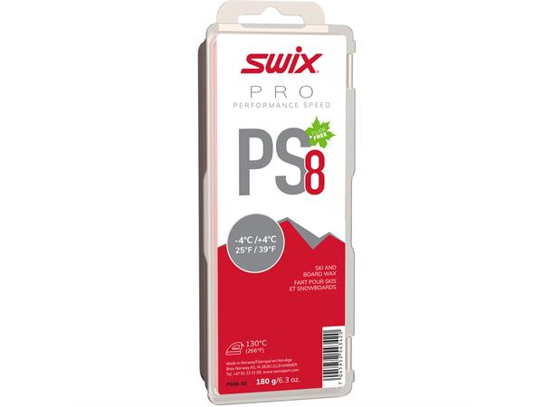 Swix PS8 Rød glider, -4°C/+4°C, 180g Fluorfri glider til tur/trening