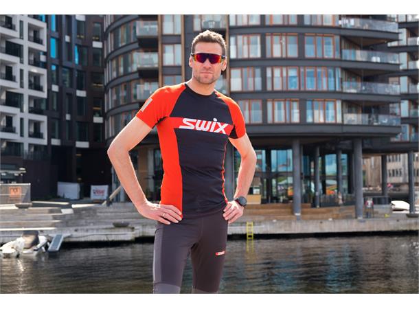 Swix Herre Trøye RaceX Carbon SS S Kortermet supertrøye - Fiery red