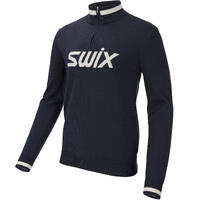 Swix Blizzard Logo Sweater Herre M Retro strikket ullgenser Dark navy