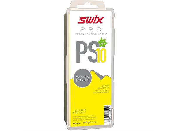 Swix PS10 Gul glider, 0°C/+10°C, 180g Fluorfri glider til tur/trening 