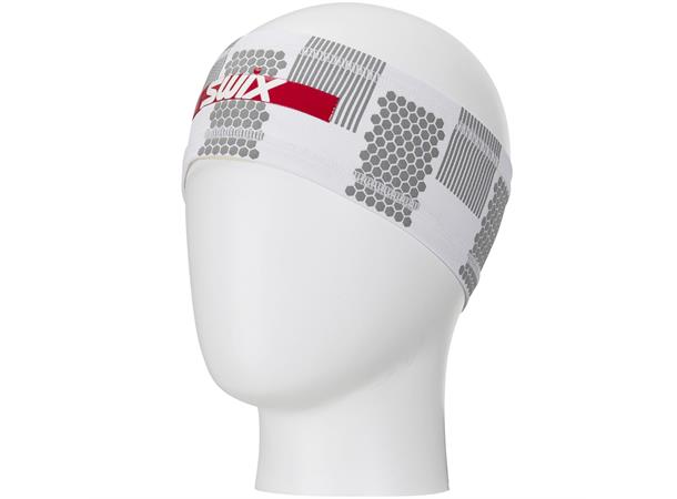 Swix Unisex Pannebånd Carbon 58 Elastisk og refleksdetaljer Bright white 