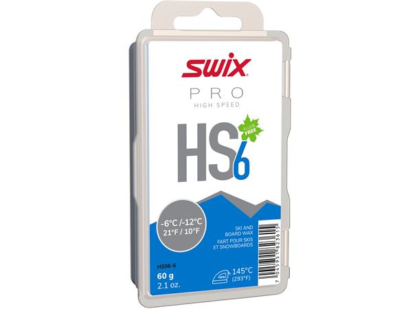 Swix HS6 Blå glider, -6°C/-12°C, 60g Fluorfri glider til trening/konkurranse 