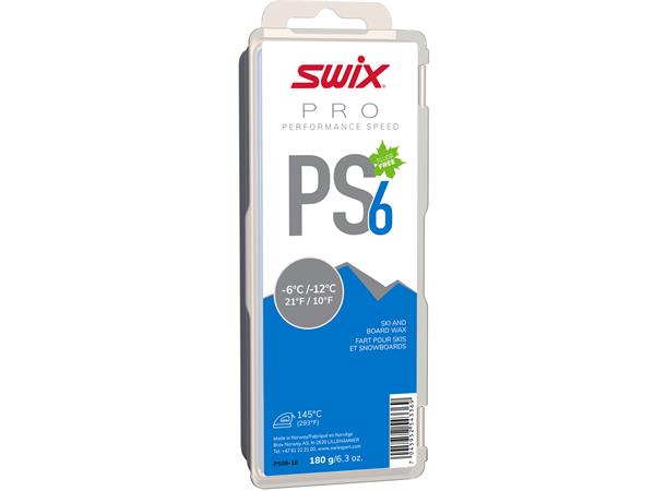 Swix PS6 Blå glider, -6°C/-12°C, 180g Fluorfri glider til tur/trening 