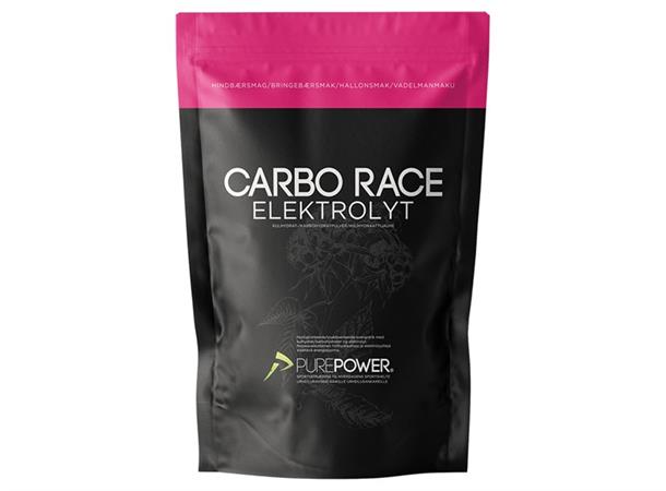 PurePower Carbo Race drikk Raspberry Energidrikk/pulver m/elektrolytter 1000g