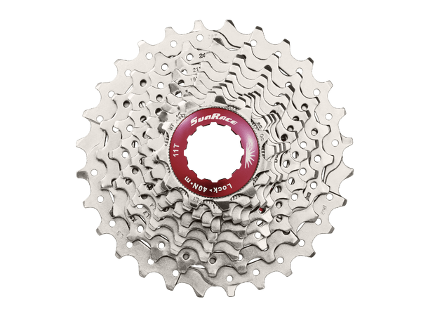 SunRace Kassett CSRX0 TAS 10-delt 11-28T, 245gr,Champagne, Shimano komp 
