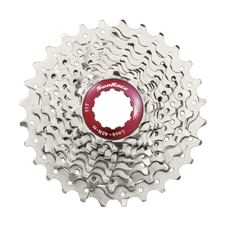 SunRace Kassett CSRX0 TAS 10-delt 11-28T, 245gr,Champagne, Shimano komp
