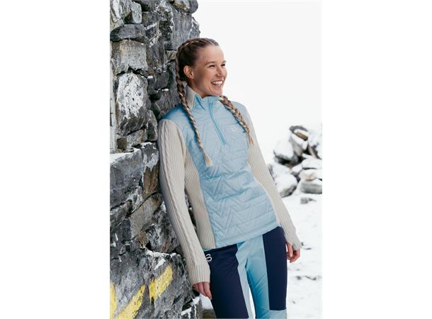 Dæhlie Dame Genser Half Zip Comfy M Varm genser i ullblanding Iced Aqua