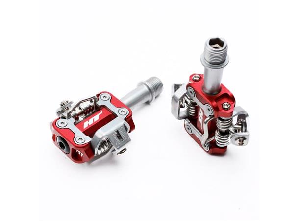 HT M1 XC Pedaler Rød Alu m/Cleats, 298gr 