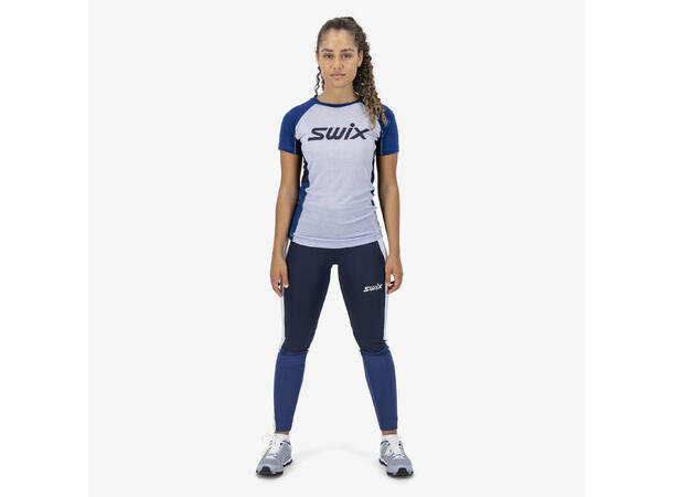 Swix Dame T-shirt Motion Tech Wool XL Multisport trøye med ull Silver 