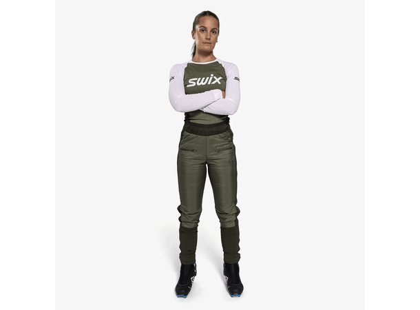 Swix Dame Bukse Horizon M Teknisk og varm skibukse Olive/Darkolive 