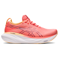 Asics Dame Løpesko Gel-Nimbus 25 Ny og forbedret utgave Papaya/DustPurple