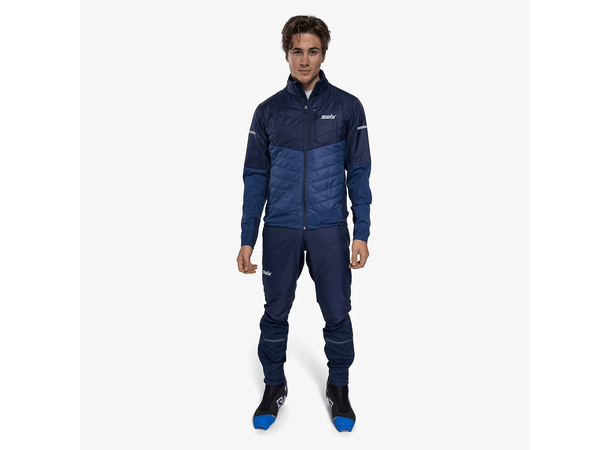 Swix Herre Jakke Dynamic Hybrid Ins L Varm langrennsjakke Lake Blue/Dark Navy 