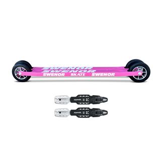 Swenor Skate Long Rulleski Pink +Binding Sk&#248;yte rulleski pakke med binding