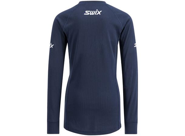 Swix Junior Trøye LS RaceX Classic 128 Supertrøye til barn Dark Navy/Bright Wht 