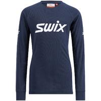 Swix Junior Trøye LS RaceX Classic 128 Supertrøye til barn Dark Navy/Bright Wht
