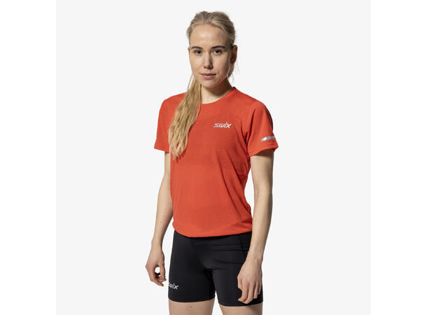 Swix Dame Trøye SS Pace L Allsidig t-skjorte for trening Cayenne 
