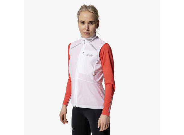 Swix Dame Vest Pace Wind M Løpevest med vindbeskyttelse BrightWhite 