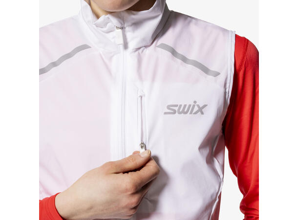Swix Dame Vest Pace Wind M Løpevest med vindbeskyttelse BrightWhite 