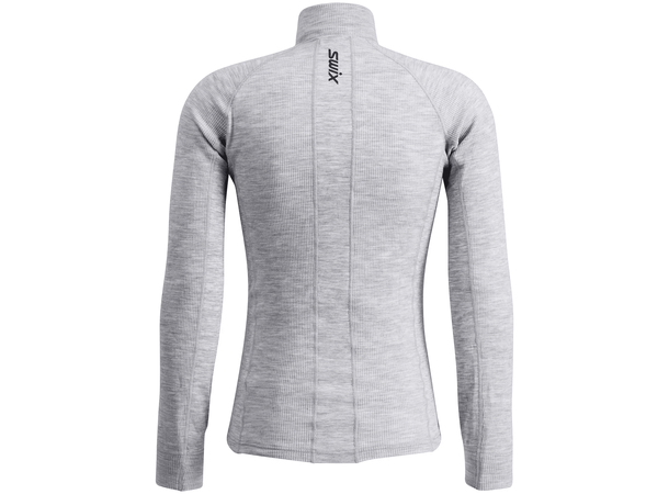 Swix Herre Trøye RaceX Merino m/ Zip S Teknisk ulltrøye Light Grey / Dark Navy 