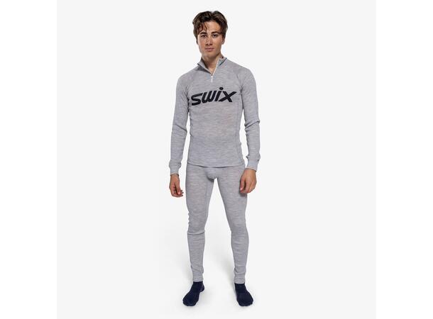 Swix Herre Trøye RaceX Merino m/ Zip S Teknisk ulltrøye Light Grey / Dark Navy 