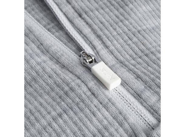 Swix Herre Trøye RaceX Merino m/ Zip S Teknisk ulltrøye Light Grey / Dark Navy 