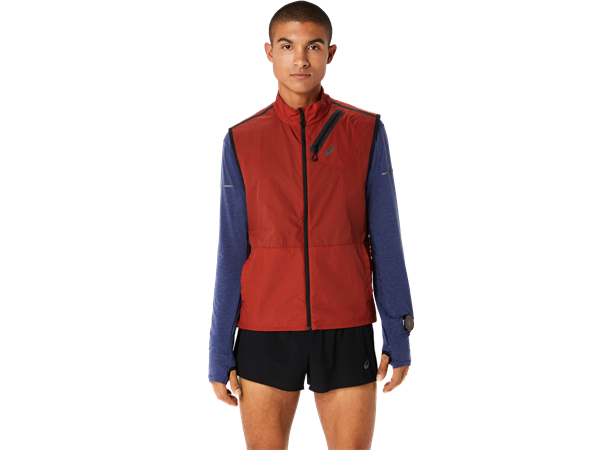 Asics Herre Vest MetaRun Packable S Yttervest for løping - Spice Latte 