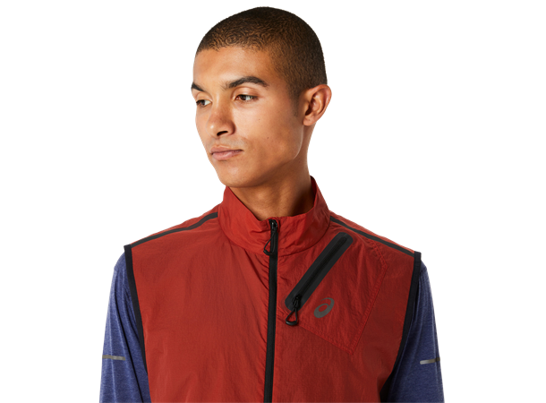 Asics Herre Vest MetaRun Packable S Yttervest for løping - Spice Latte 