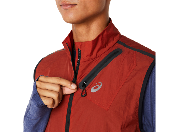 Asics Herre Vest MetaRun Packable S Yttervest for løping - Spice Latte 