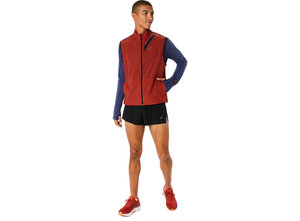 Asics Herre Vest MetaRun Packable S Yttervest for løping - Spice Latte 