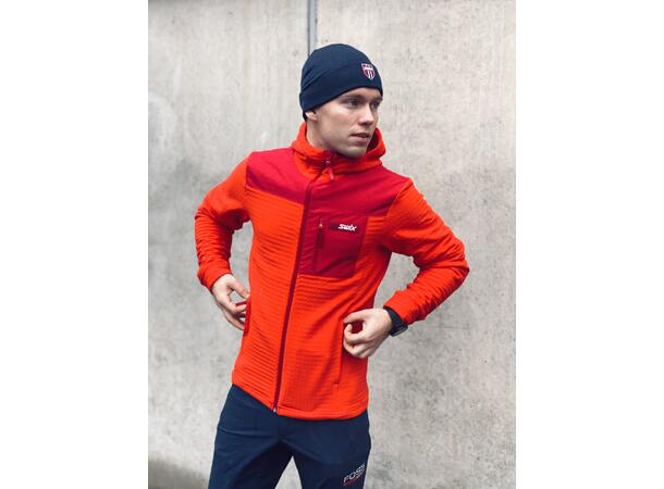 Swix Jakke Surmount Stormfleece Hood L Allsidig og varm fleecejakke Fiery Red 