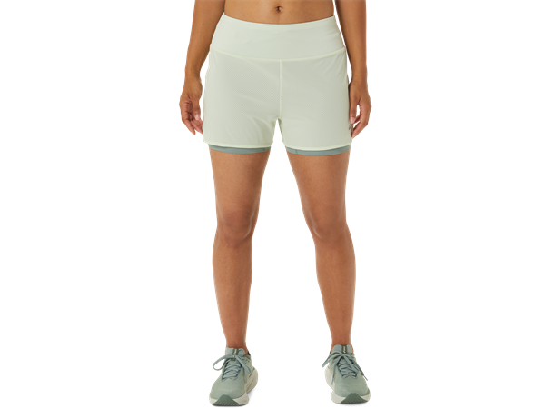 Asics Dame Shorts Ventilate 2in1 3.5in M Lett og pustende løpeshorts WhisperGreen 