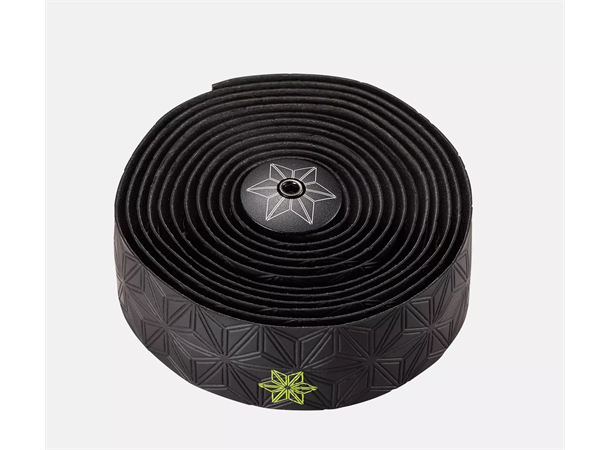 Specialized Super Sticky Kush Bar Tape Galaxy Neon Yellow Print/ Ano Blk Plugs 