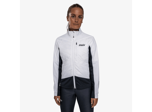 Swix Dame Jakke Dynamic Hybrid Ins L Varm langrennsjakke Bright White/Black 