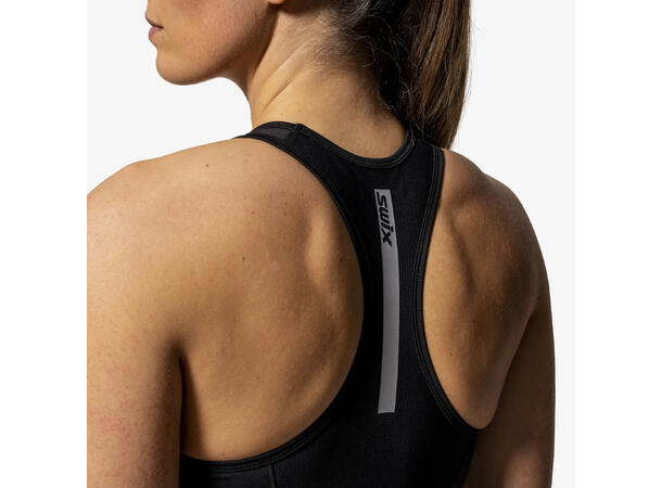 Swix Dame Sport-top Roadline L Sports-BH til løp og rulleski Black 
