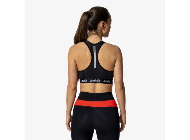 Swix Dame Sport-top Roadline L Sports-BH til løp og rulleski Black 