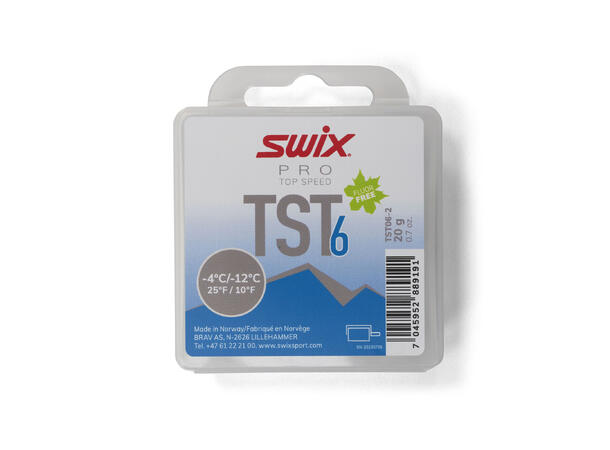 Swix TST6 Turbo Blå Glider-4°C/-12°C,20g Fluorfri topping glider 20g