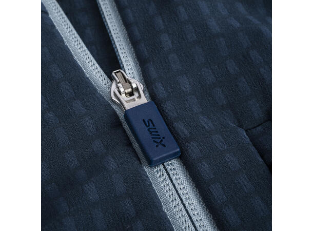 Swix Dame Midlayer Pace Hybrid F.Zip L Mellomlags løpejakke til dame Dark navy 