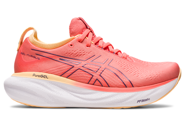 Asics Dame Løpesko Gel-Nimbus 25 39,5 Ny og forbedret utgave Papaya/DustPurple