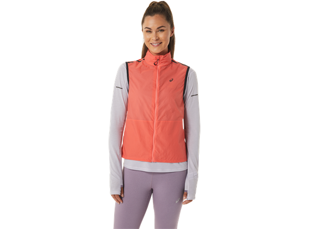 Asics Dame Vest MetaRun Packable S Yttervest for løping - Papaya 