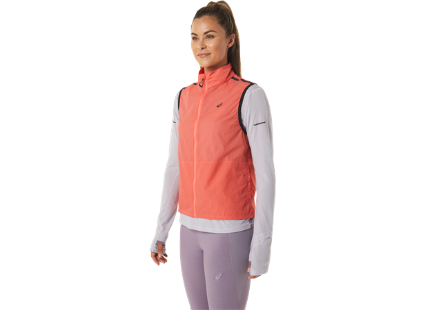 Asics Dame Vest MetaRun Packable S Yttervest for løping - Papaya 
