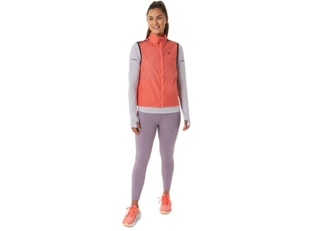Asics Dame Vest MetaRun Packable S Yttervest for løping - Papaya 